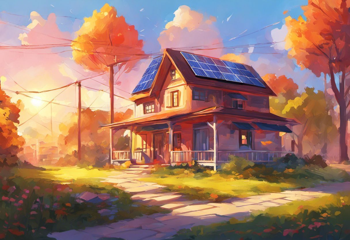 Une maison qui produit de l'électricité grâce au soleil